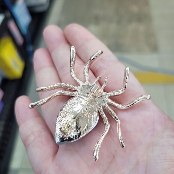 Brand New Red Rhinestone Spider Pin Brooch - Picture 4 of 5